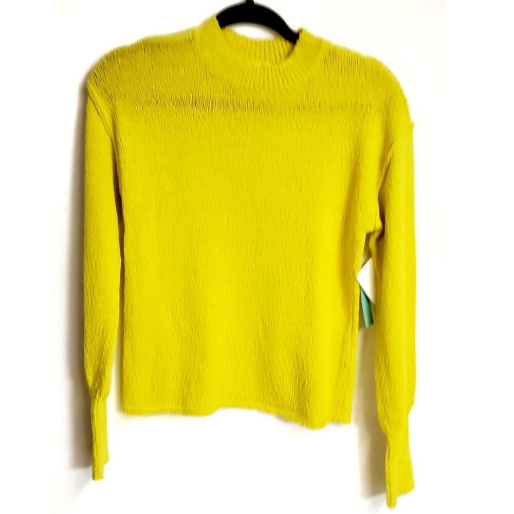 Yellow Women's Size XXS Sweater Relaxed Fit Crewneck ​Minimalist Contemporary